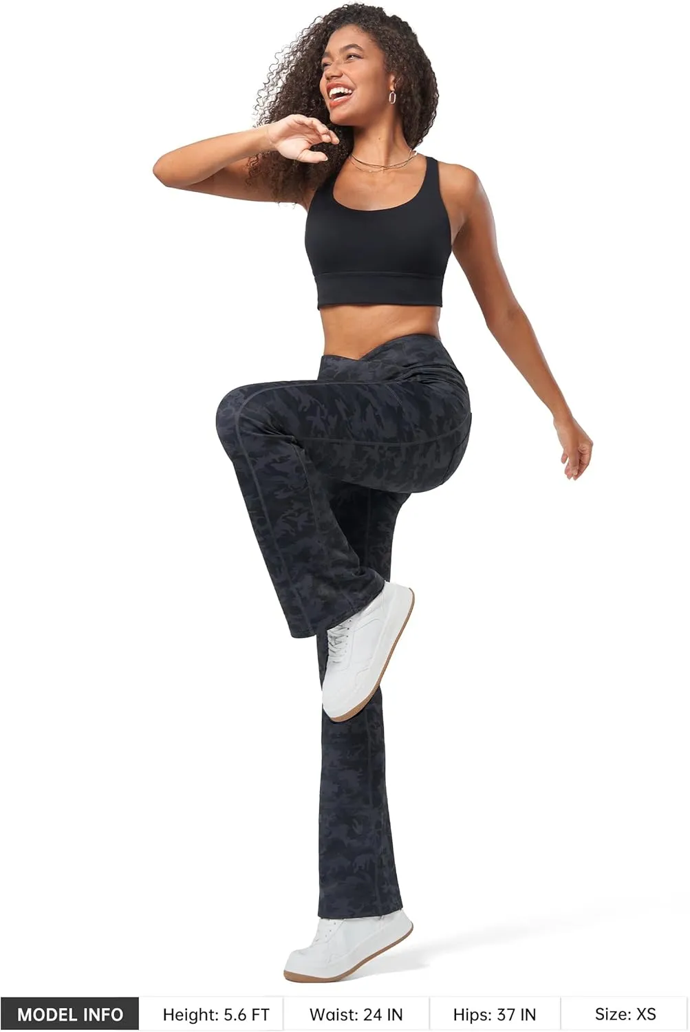 Willit Women's Fleece Lined Pants Yoga Crossover Leggings Bootcut Thermal Winter Pants Flare Leggings Water Resistant