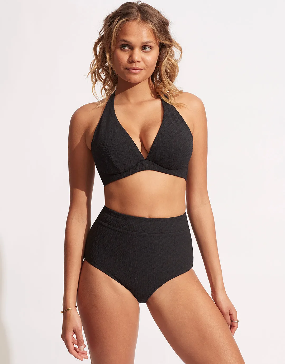 Willow DD Fixed Tri Bikini Top - Black
