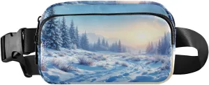 Winter Landscape Fanny Pack Water Resistant Waist Pack Sling Bag Purse for Women Men Travel Hiking
