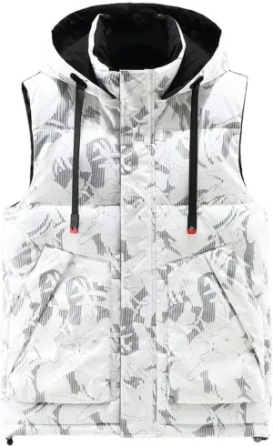 Winter Thick Vests Men Camo Warm Cotton Padded Sleeveless Jacket Plus Size Waistcoat Hooded
