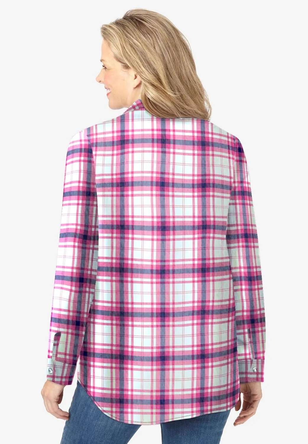 Woman Within Plus Size Classic Flannel Shirt
