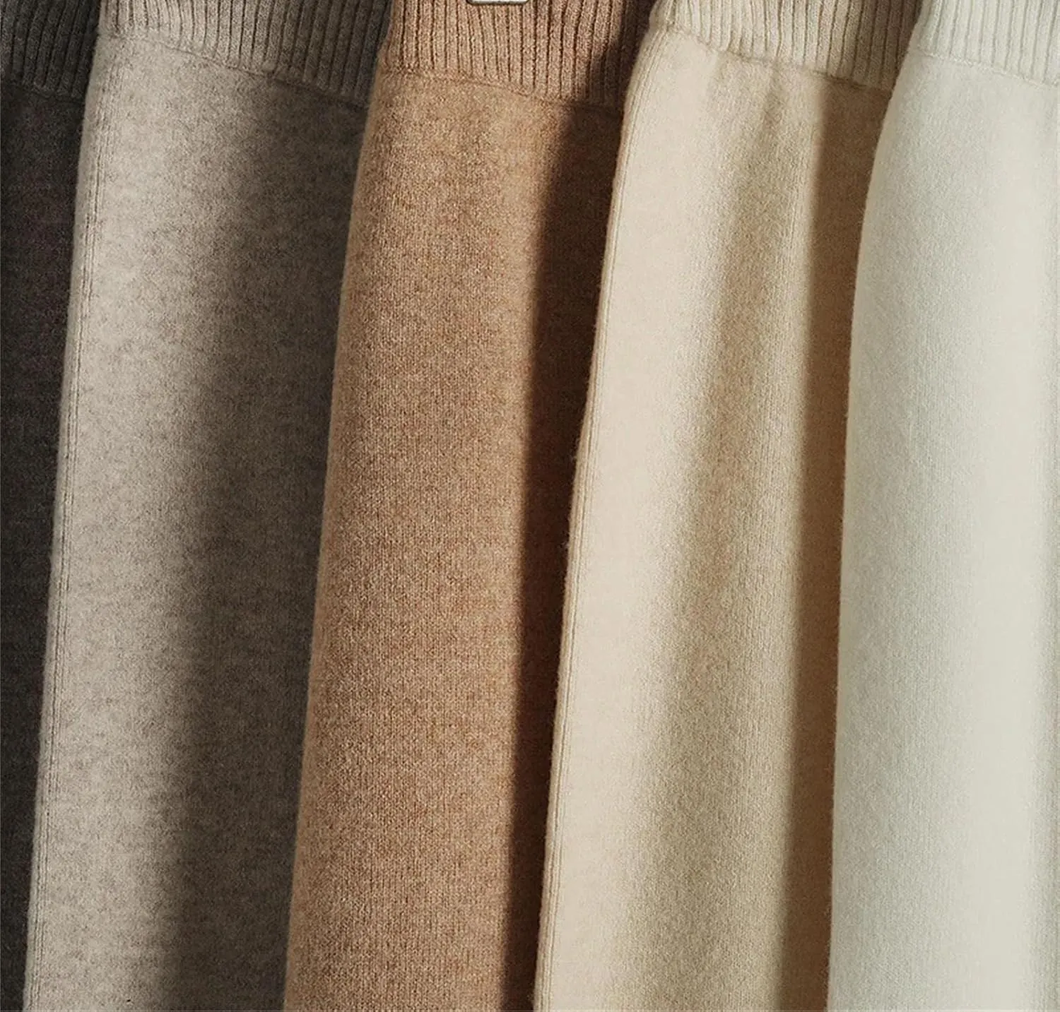 Women 100% Merino Wool Pants Casual Loose Wide Leg Pants Winter Thicked Warm Knited Trousers