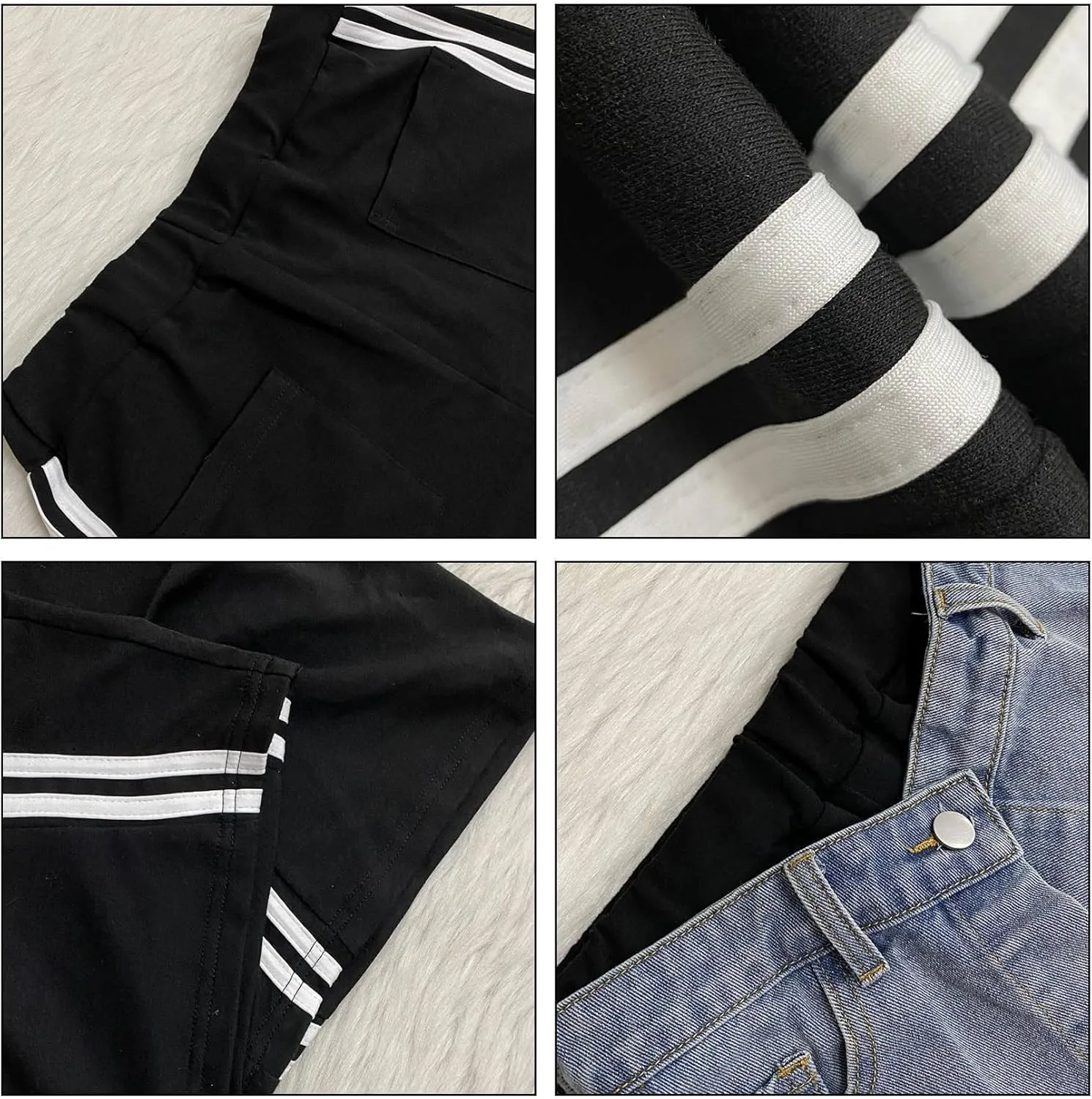 Women Cargo Sweatpants Denim High Waisted Baggy Wide Leg Boyfriend Loose Striped Pants Y2k
