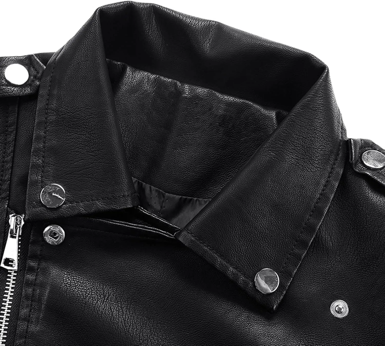 Women Classic Faux Leather Jacket Zip Up Outwear Lapel Biker Short Coat Ladies Moto Jackets Motorcycle Cardigan