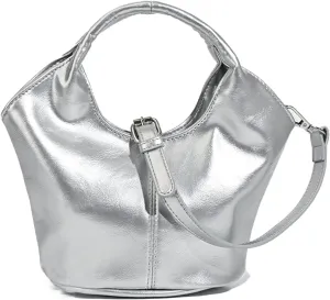 Women Handbag Patent Leather Soft Bucket Bag
