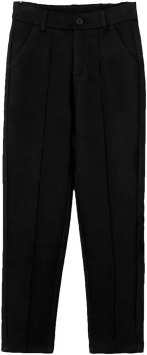 Women High Waist Wool Blend Pants Thicken Plush Lined Harem Pantalones Office Warm Ankle-Length Woolen
