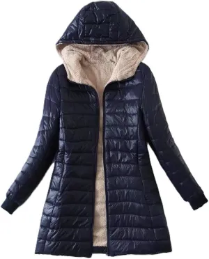 Women Hoodie Jackets, Zip-up Puffy Hoodie Coat, Warm Winter Sherpa Fleece Lined Hooded Jacket
