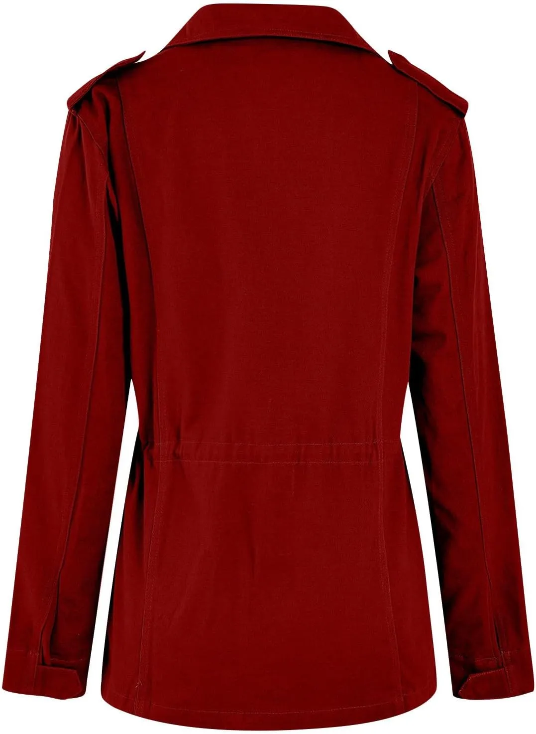 Women Jackets Zip Up Snap Buttons Utility Coats Oversize Long Sleeve Loose Fashion WInter Field Jackets Pockets