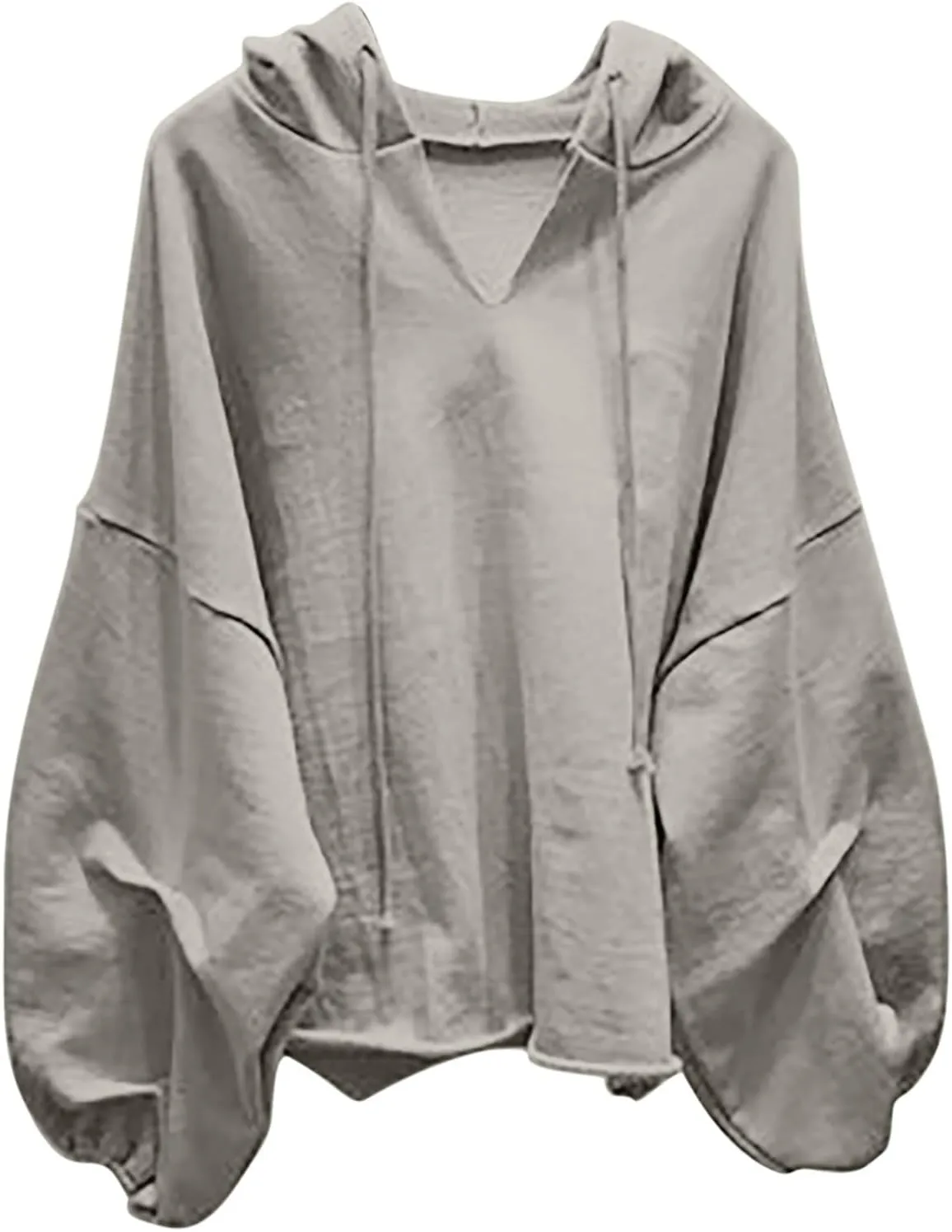 Women Oversized V Neck Hoodies Long Sleeve Comfy Sweatshirts Casual Fall Fashion Pullover Winter Clothes 2024