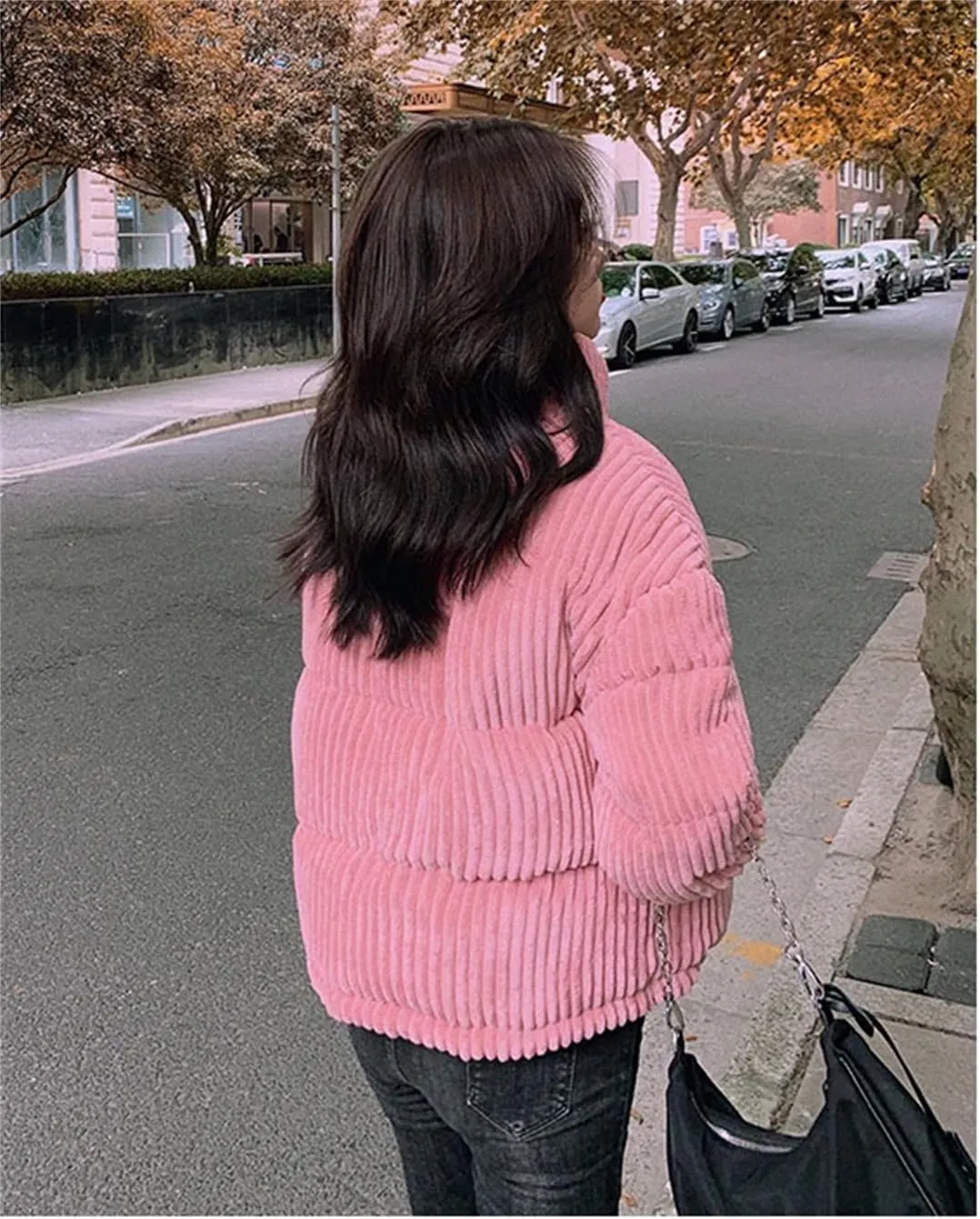 Women Thick Warm Parka Coat Outwear Female Corduroy Cotton Padded Casual Loose Short Parkas