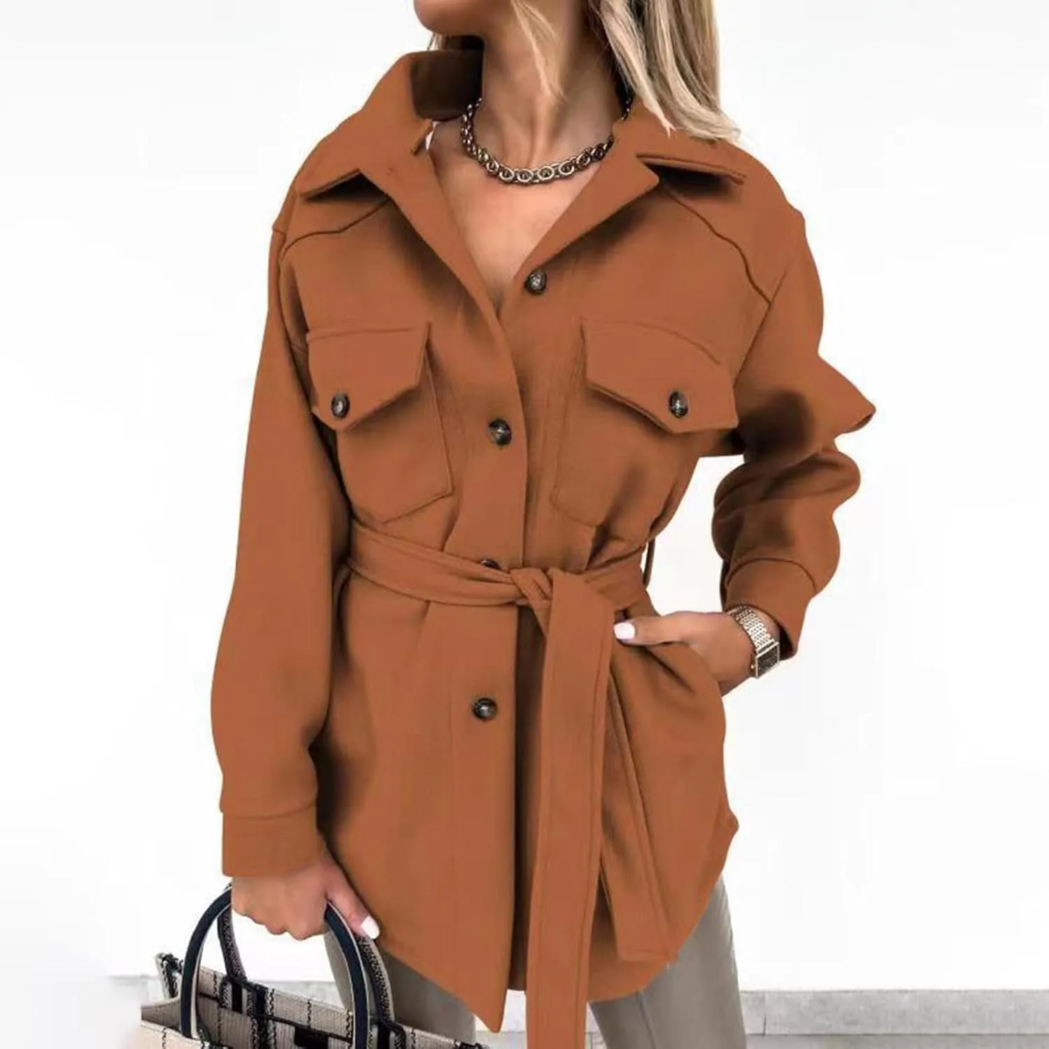 Women Warm 2023 Winter Jackets Double Breasted Woolen Peacoats Plus Size Thicken Mid Length Trench Coat Trendy Overcoat