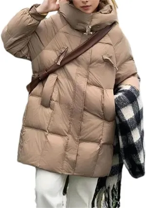 Women Warm Hooded Down Cotton Parkas Female Casual Loose Outwear Cotton-Padded Coat