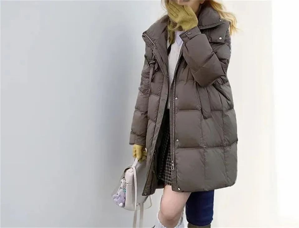 Women Warm Hooded Down Cotton Parkas Female Casual Loose Outwear Cotton-Padded Coat
