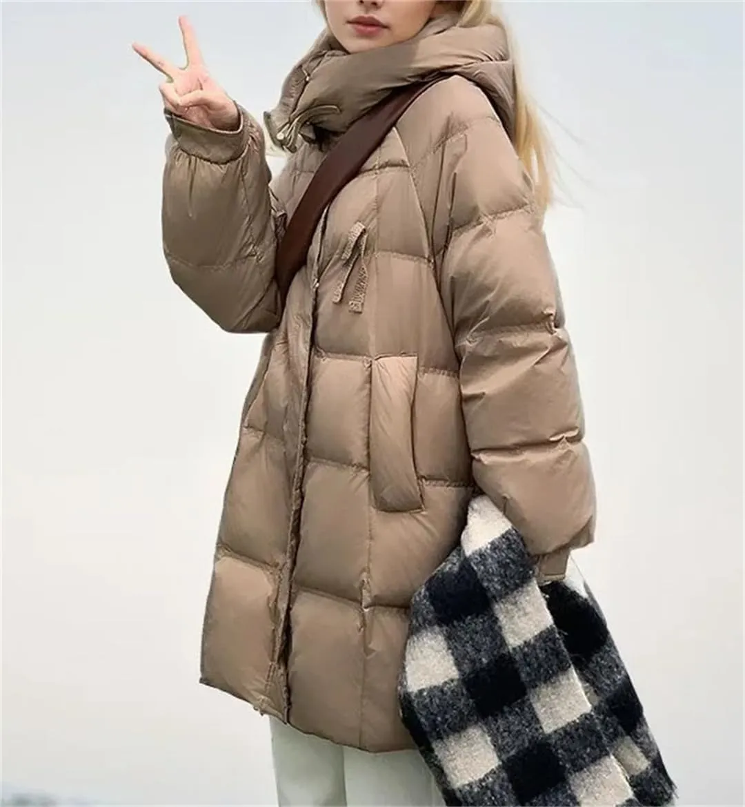Women Warm Hooded Down Cotton Parkas Female Casual Loose Outwear Cotton-Padded Coat