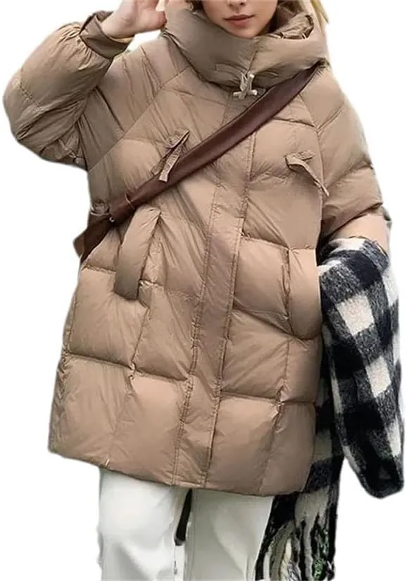 Women Warm Hooded Down Cotton Parkas Female Casual Loose Outwear Cotton-Padded Coat