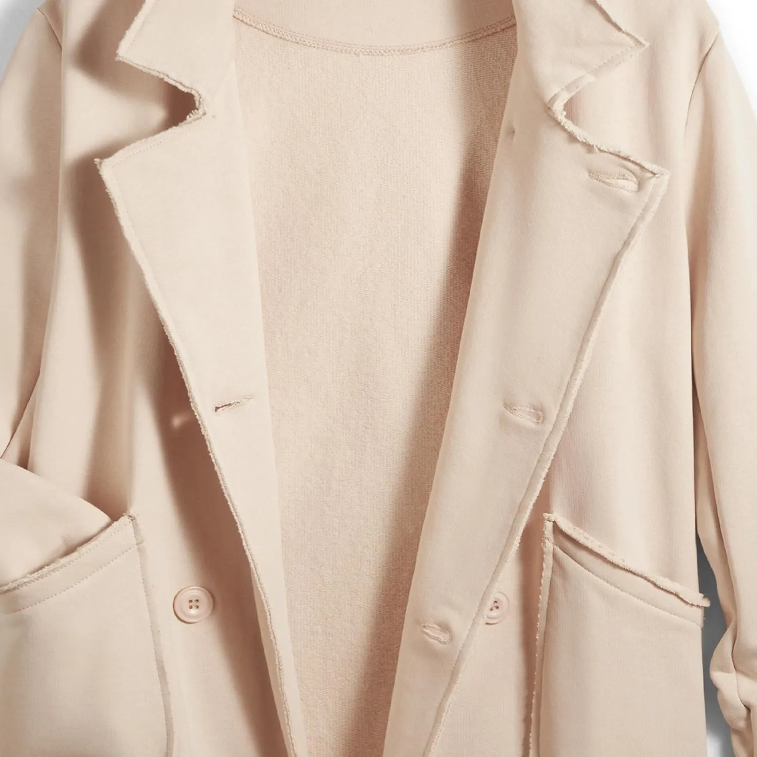 Women Warm Pea Coat Notched Lapel Neck Cropped Double Breasted Button Down Trench Overcoat Jackets with Pockets