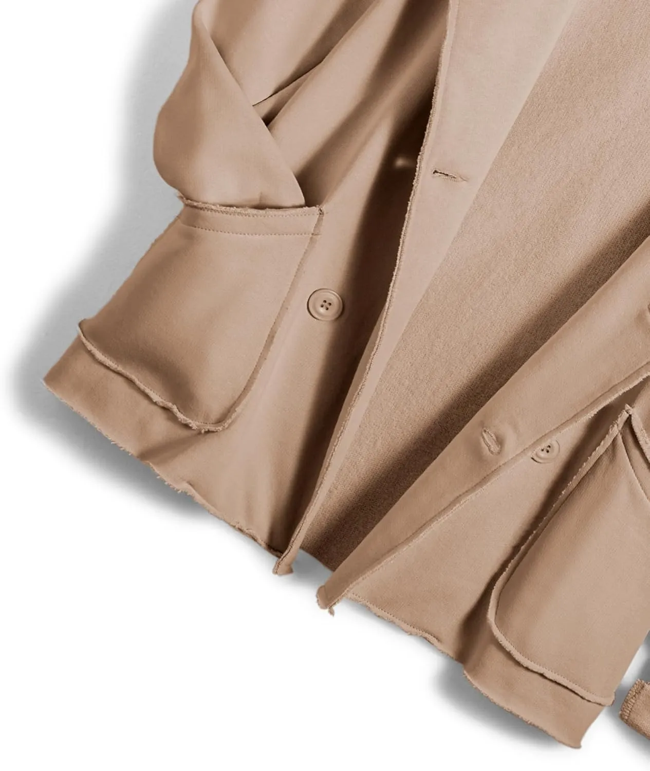 Women Warm Pea Coat Notched Lapel Neck Cropped Double Breasted Button Down Trench Overcoat Jackets with Pockets