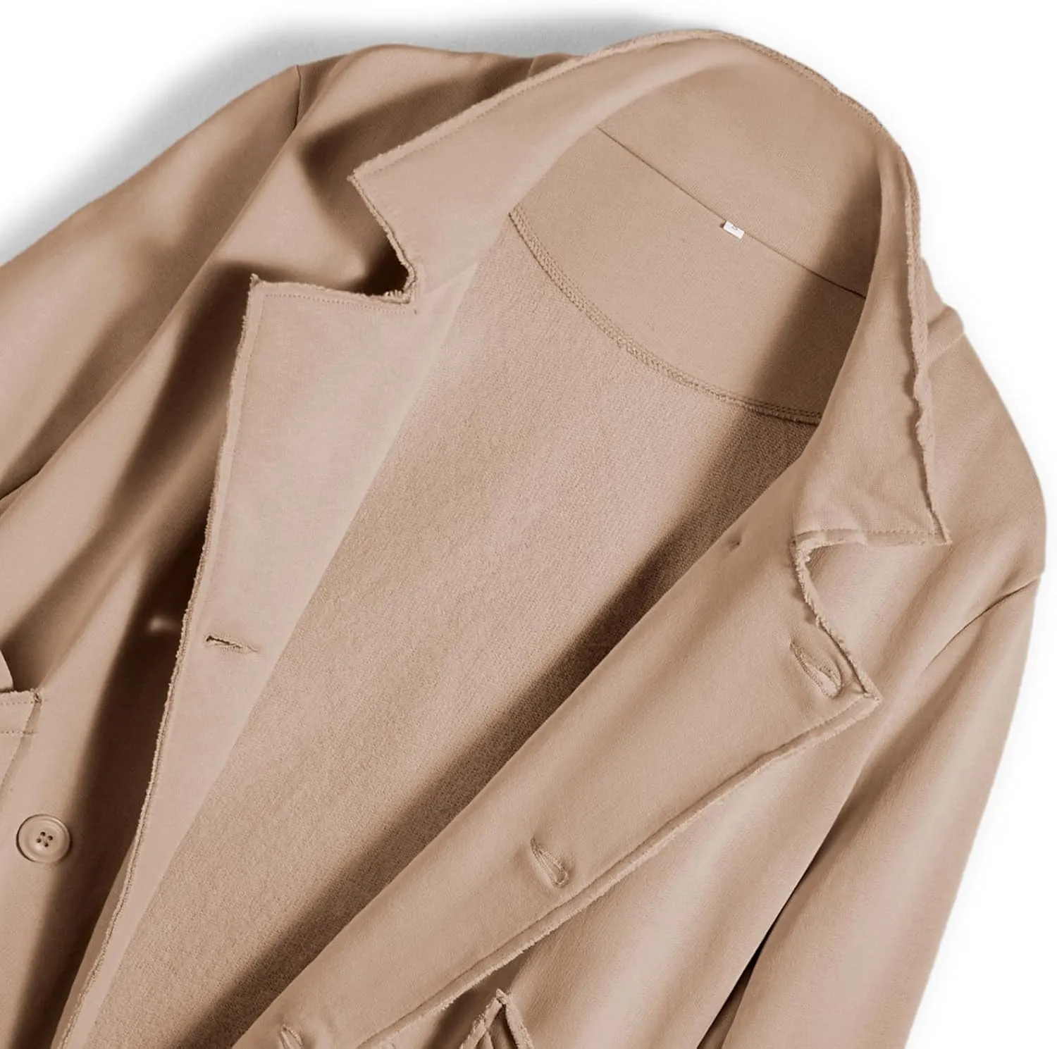 Women Warm Pea Coat Notched Lapel Neck Cropped Double Breasted Button Down Trench Overcoat Jackets with Pockets