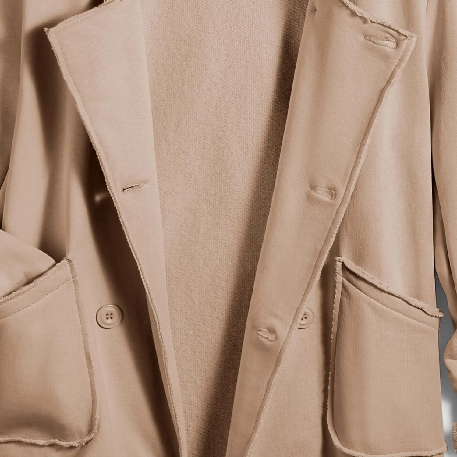 Women Warm Pea Coat Notched Lapel Neck Cropped Double Breasted Button Down Trench Overcoat Jackets with Pockets