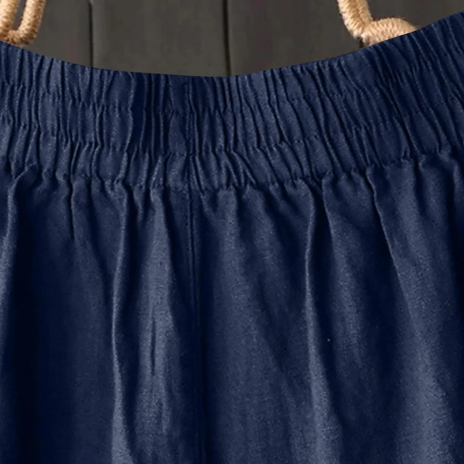 Women Wide Leg Casual Cotton Linen Pants, Solid Lightweight Breathable Summer Daily Clothes Drawstring Pockets Trousers