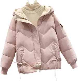 Women Winter Warm Thick Hooded Cotton Down Jacket Long Padded Parka For Women Oversize Winter Loose Cotton Coat