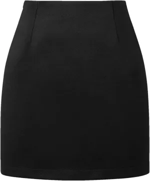Women Wool Plaid Mini Skirt High Waist Vintage Office Lady Slim Short Pencil Skirts
