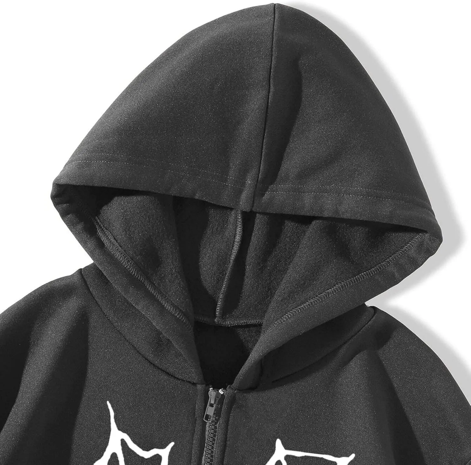 Women Y2K Spider Web Love Heart Hoodies Punk Jacket Coat Streetwear Goth Harajuku Oversized Zip Up Hooded Sweatshirt