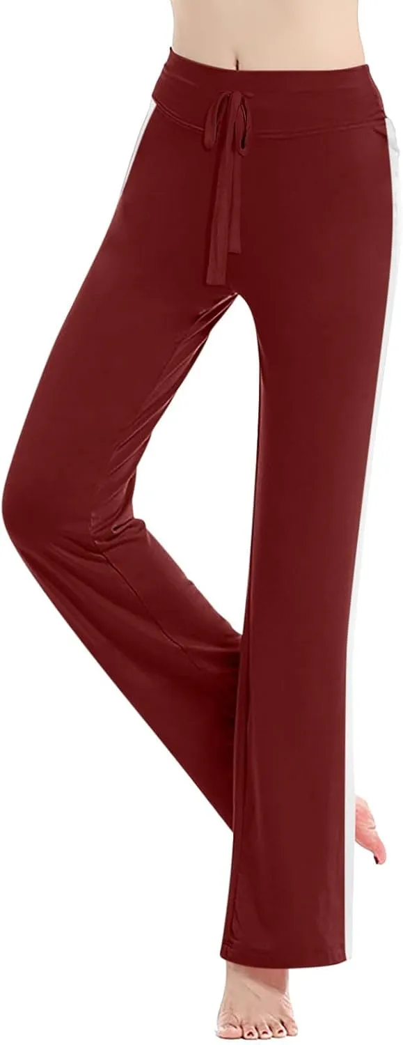 Women Yoga Pants Long Modal Comfy Drawstring Trousers Loose Straight Leg Yoga Running Athletic Lounge Pants
