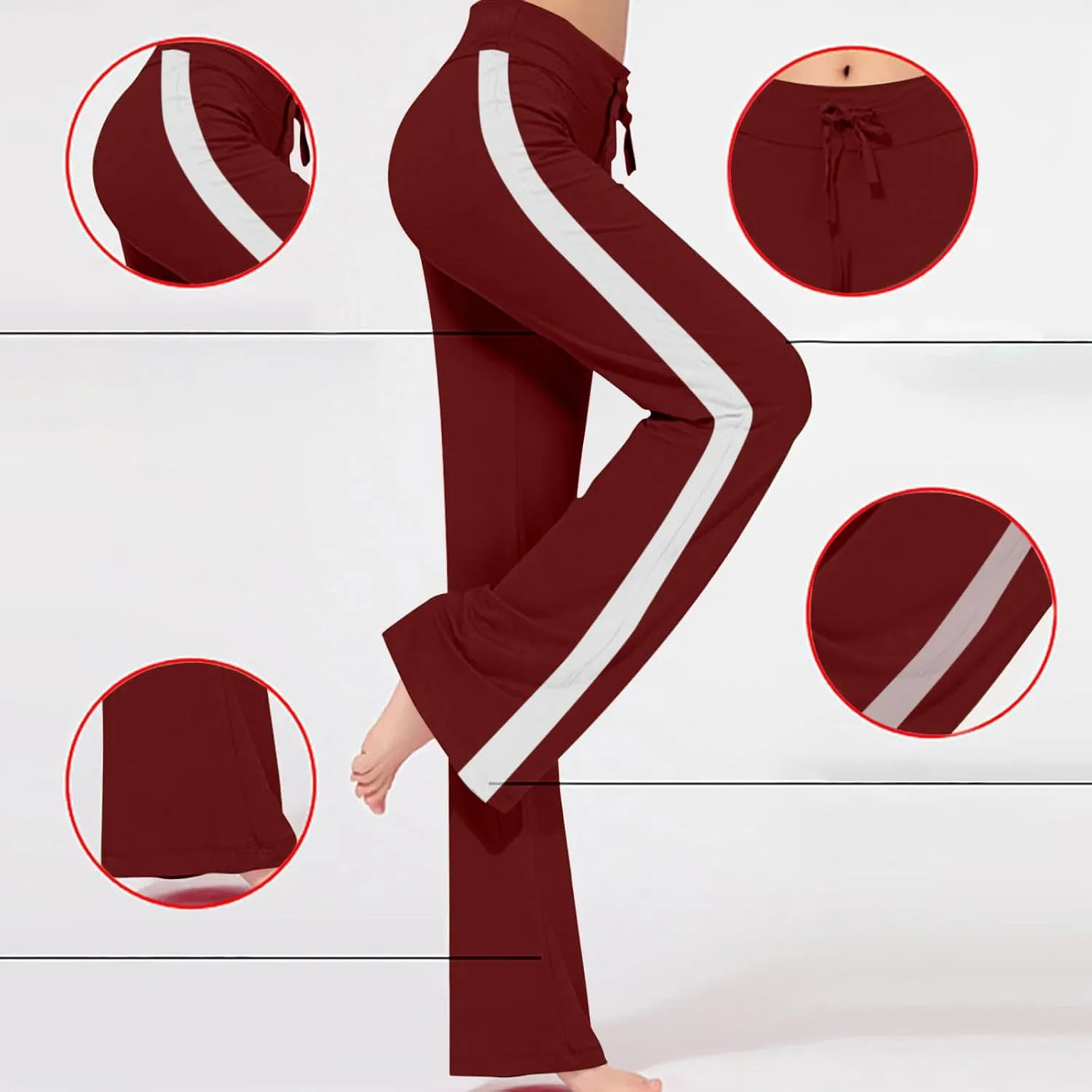 Women Yoga Pants Long Modal Comfy Drawstring Trousers Loose Straight Leg Yoga Running Athletic Lounge Pants