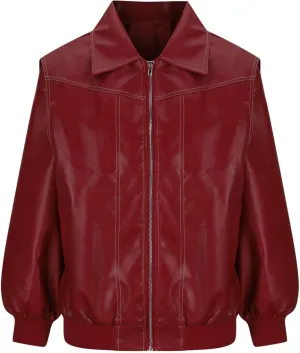 Women Zip Up Faux Leather Jacket 2024 Fall Outfits Motorcycle Bomber Jackets Casual Outerwear Fashion Leather Coat