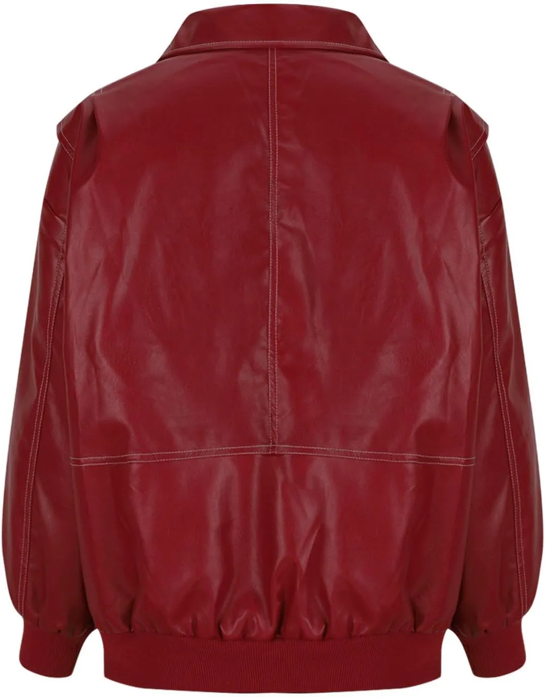 Women Zip Up Faux Leather Jacket 2024 Fall Outfits Motorcycle Bomber Jackets Casual Outerwear Fashion Leather Coat