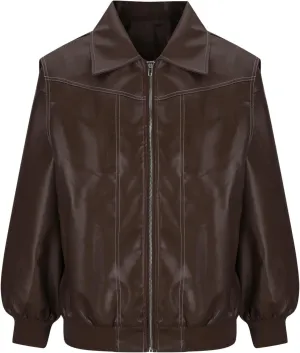 Women Zip Up Faux Leather Jacket 2024 Fall Outfits Motorcycle Bomber Jackets Casual Outerwear Fashion Leather Coat