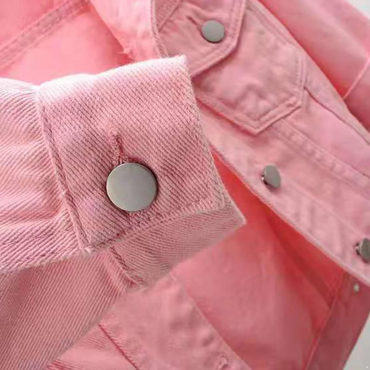 Women's 3/4 Sleeve Denim Jacket Button Down Shawl Stretch Denim Jean Jacket With Pockets