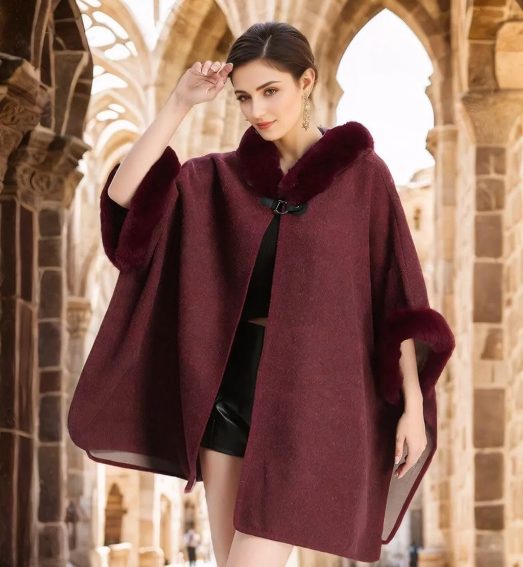 Women's Cardigan Shawl Cape Cloak Winter Warm Hoodie Cardigan Coat