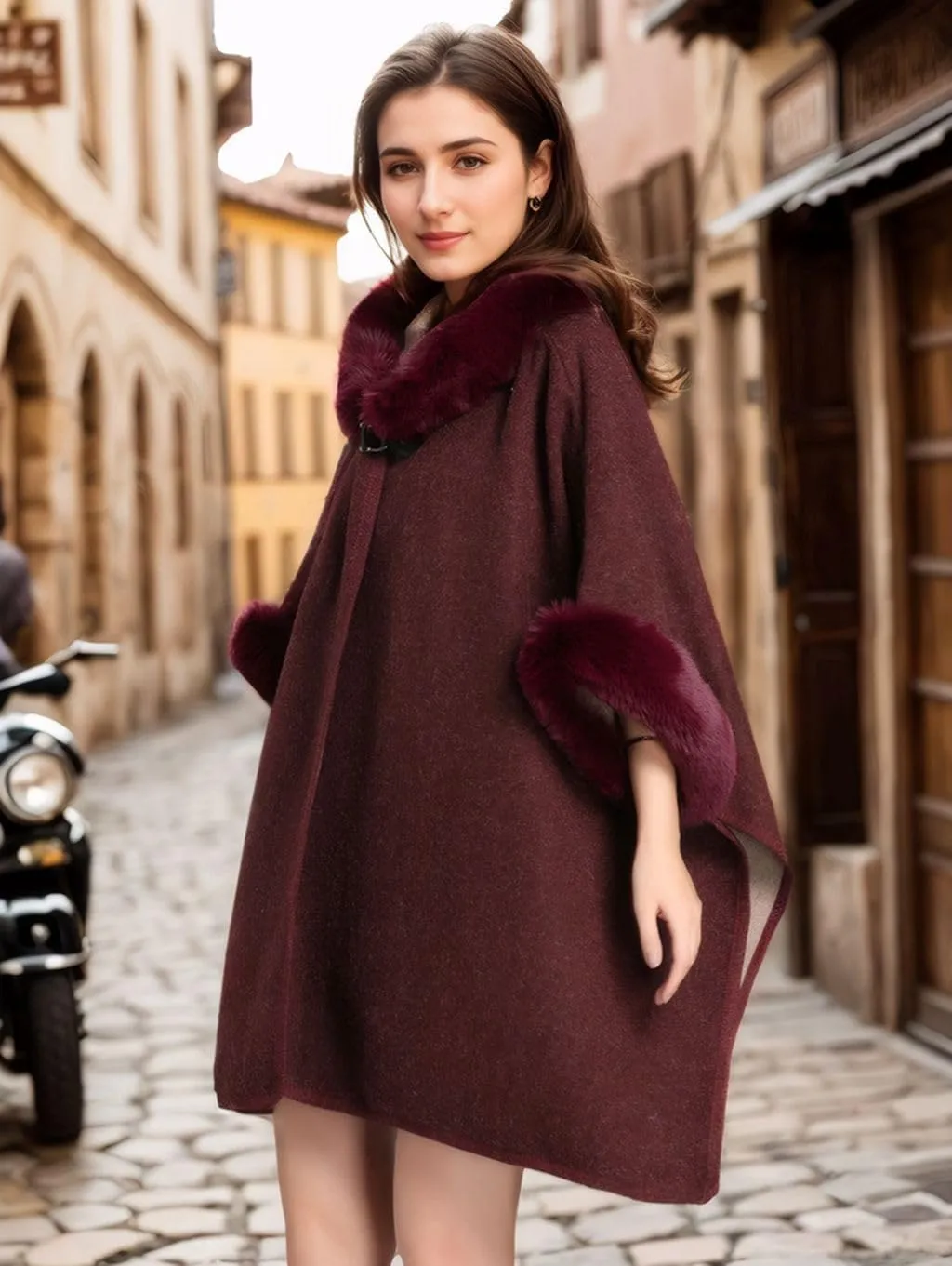 Women's Cardigan Shawl Cape Cloak Winter Warm Hoodie Cardigan Coat
