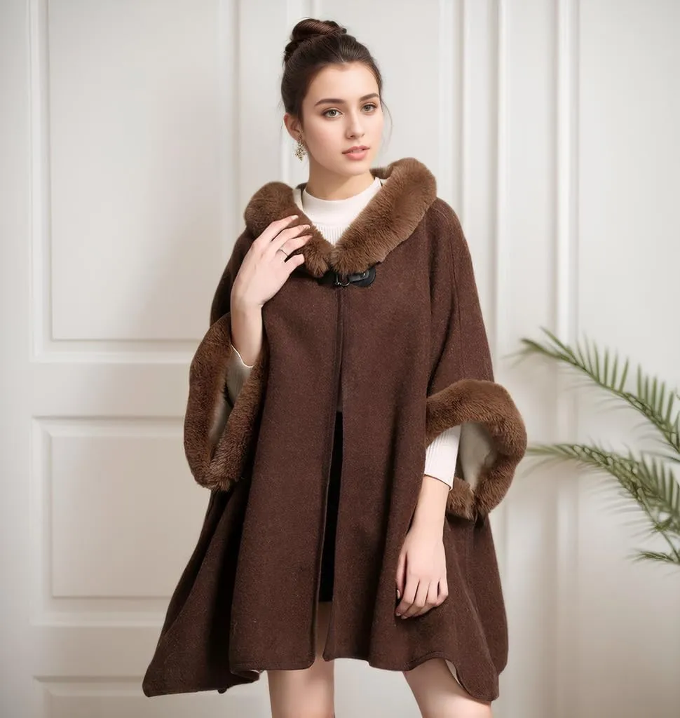 Women's Cardigan Shawl Cape Cloak Winter Warm Hoodie Cardigan Coat
