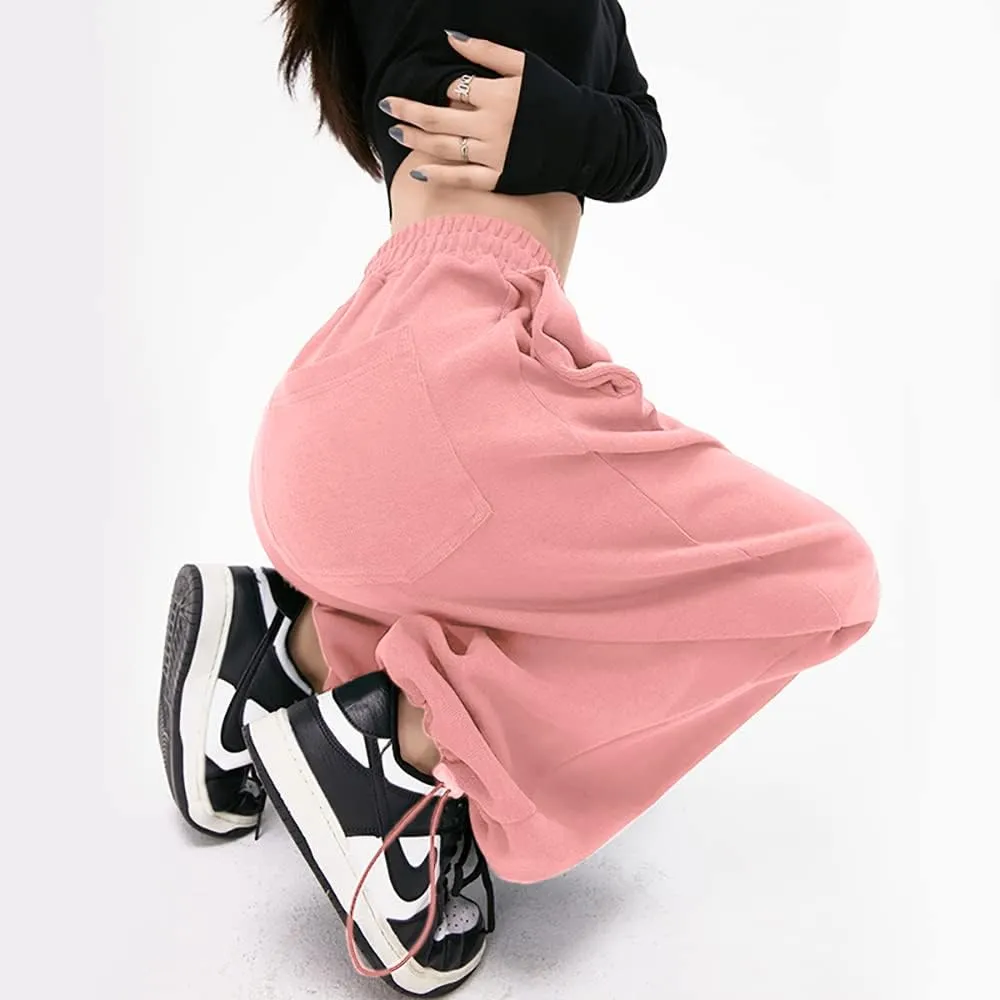 Women's Casual Wide Leg Sweatpants Loose Yoga Pants Comfy Lounge Jogger Baggy Sweatpants with Pockets