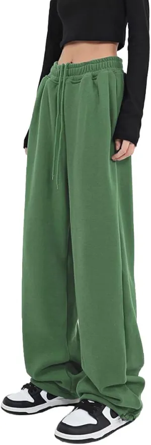 Women's Casual Wide Leg Sweatpants Loose Yoga Pants Comfy Lounge Jogger Baggy Sweatpants with Pockets