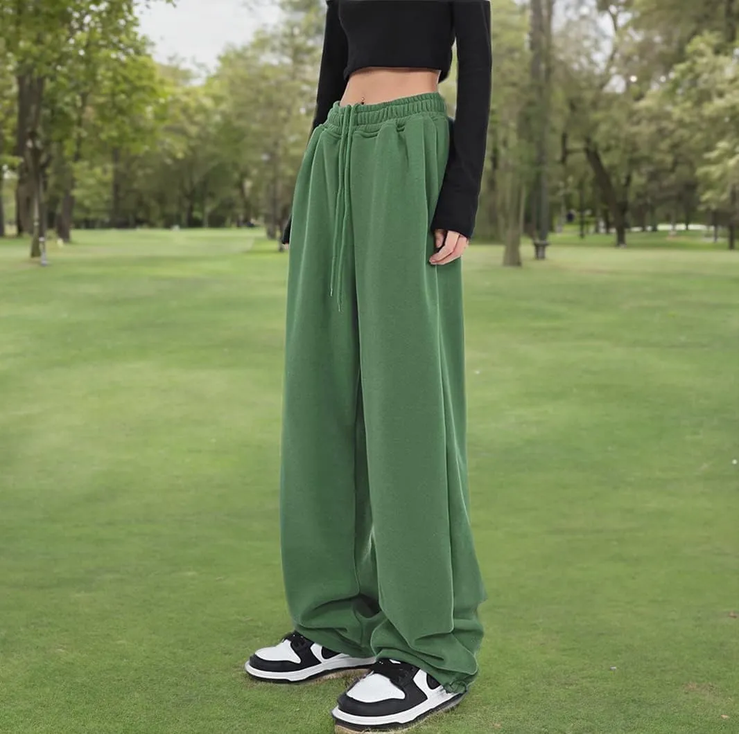 Women's Casual Wide Leg Sweatpants Loose Yoga Pants Comfy Lounge Jogger Baggy Sweatpants with Pockets