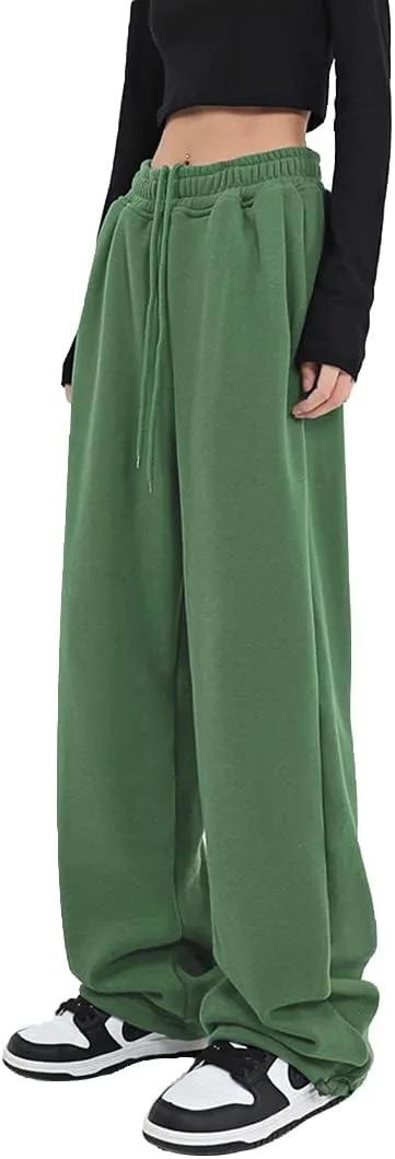 Women's Casual Wide Leg Sweatpants Loose Yoga Pants Comfy Lounge Jogger Baggy Sweatpants with Pockets