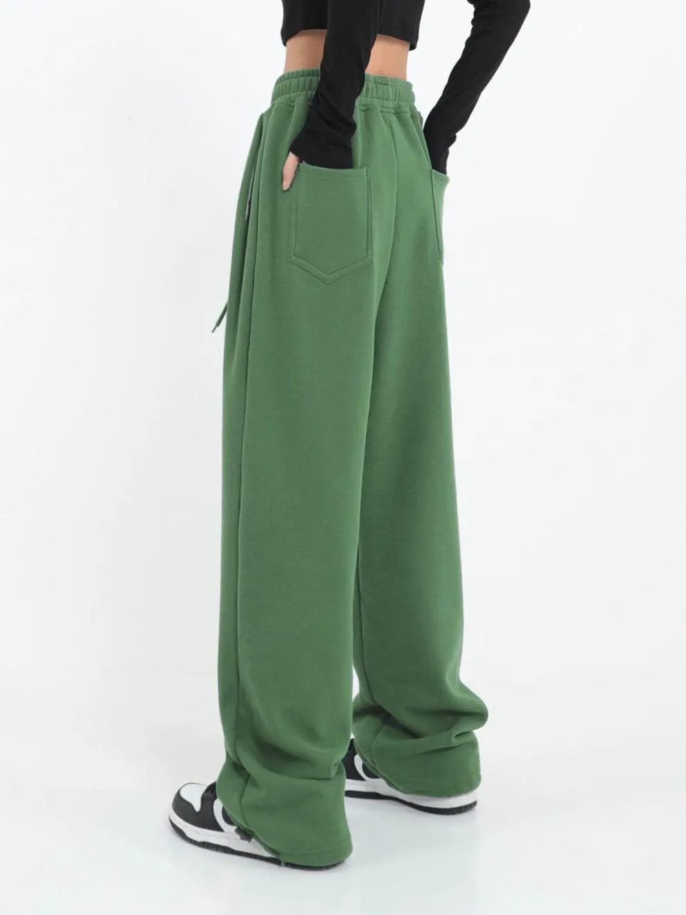 Women's Casual Wide Leg Sweatpants Loose Yoga Pants Comfy Lounge Jogger Baggy Sweatpants with Pockets