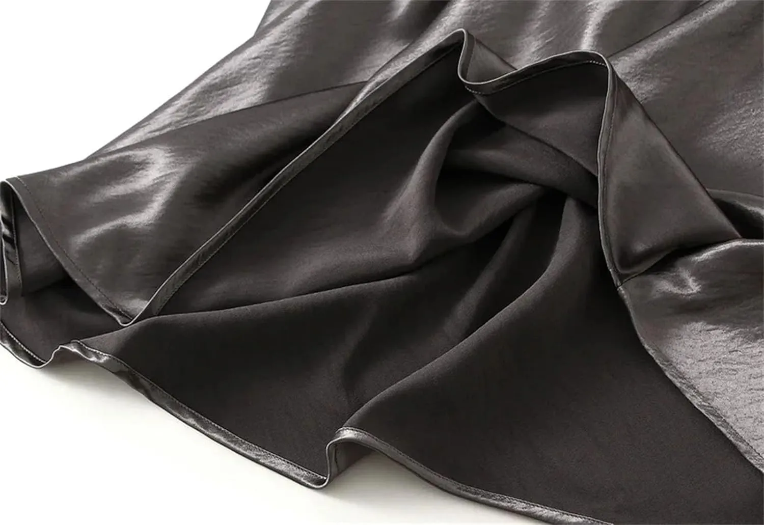Women's Elegant Satin Skirt for Women - Pleated Flowing Tight Midi Skirt for Party