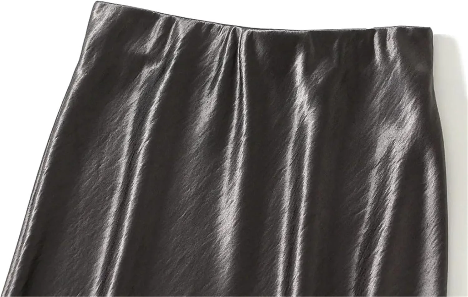 Women's Elegant Satin Skirt for Women - Pleated Flowing Tight Midi Skirt for Party