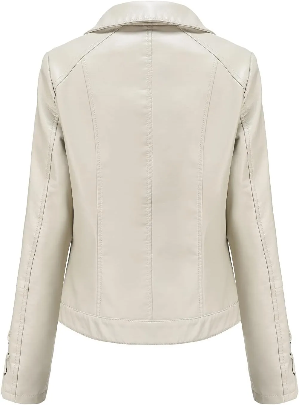 Womens Faux Leather Jacket Collar Zipper Stitching Solid Color Jacket Womens Coats De para Mujer Brown Jacket