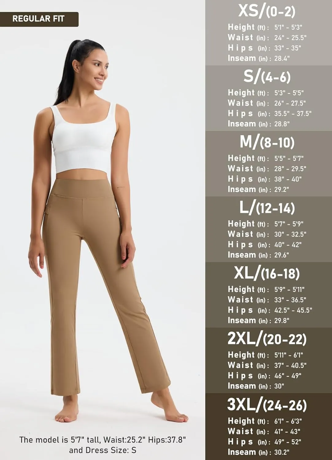 Women's Fleece Lined Pants Straight Leg Thermal Sweatpants Water Resistant Hiking Yoga Dress Pants Flare Leggings