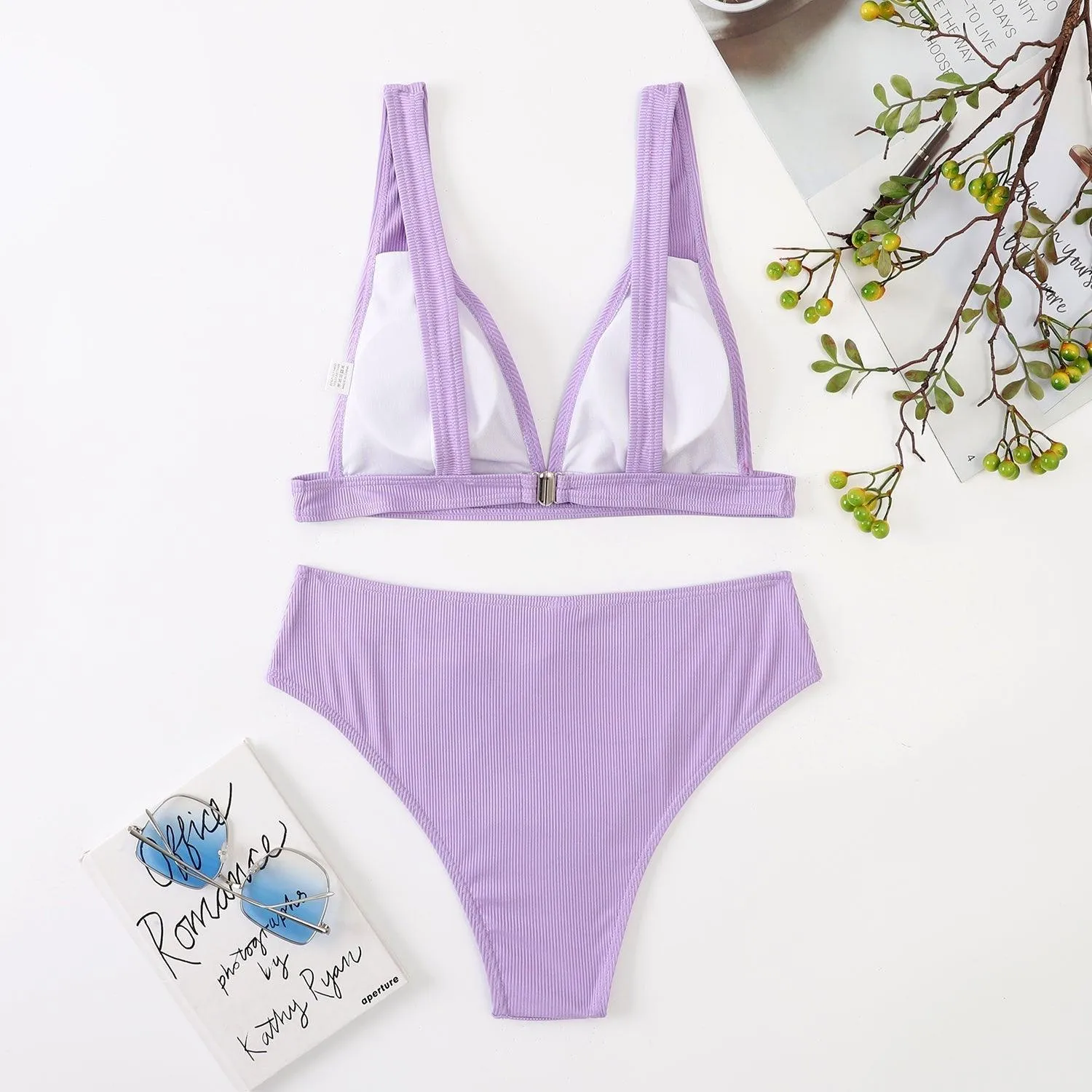 Women's GFIT High Waisted Bikini Set - Sporty Swimwear for Beach