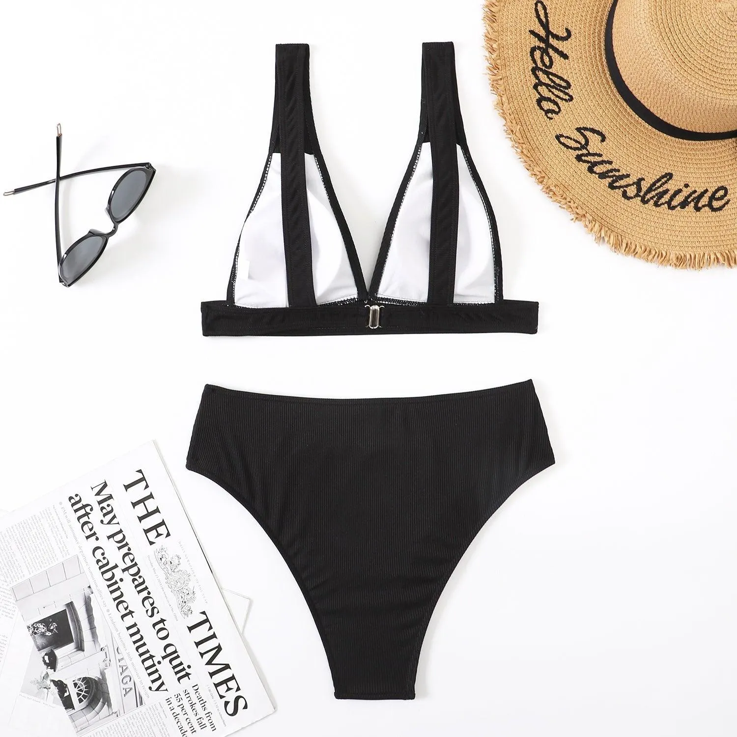 Women's GFIT High Waisted Bikini Set - Sporty Swimwear for Beach