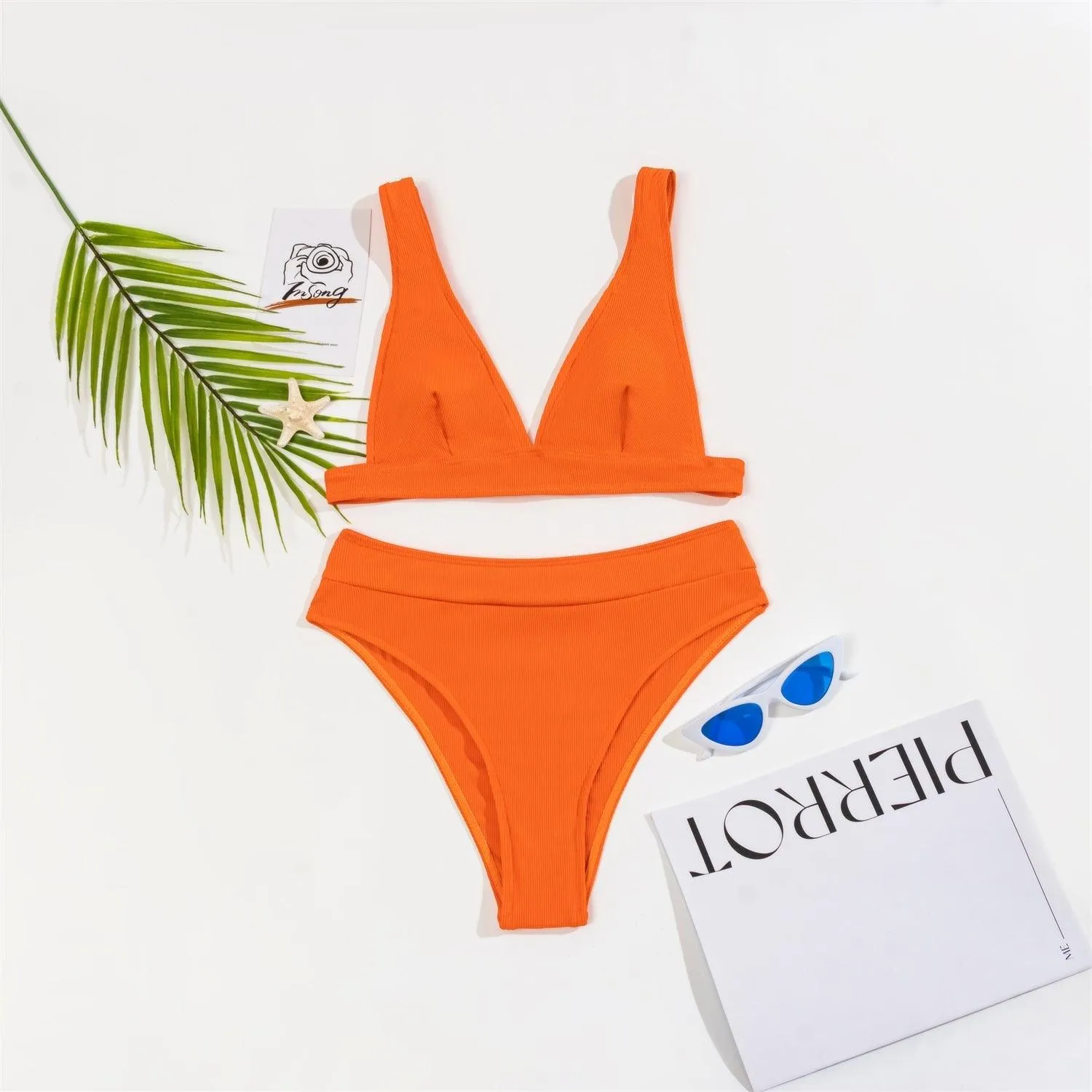 Women's GFIT High Waisted Bikini Set - Sporty Swimwear for Beach