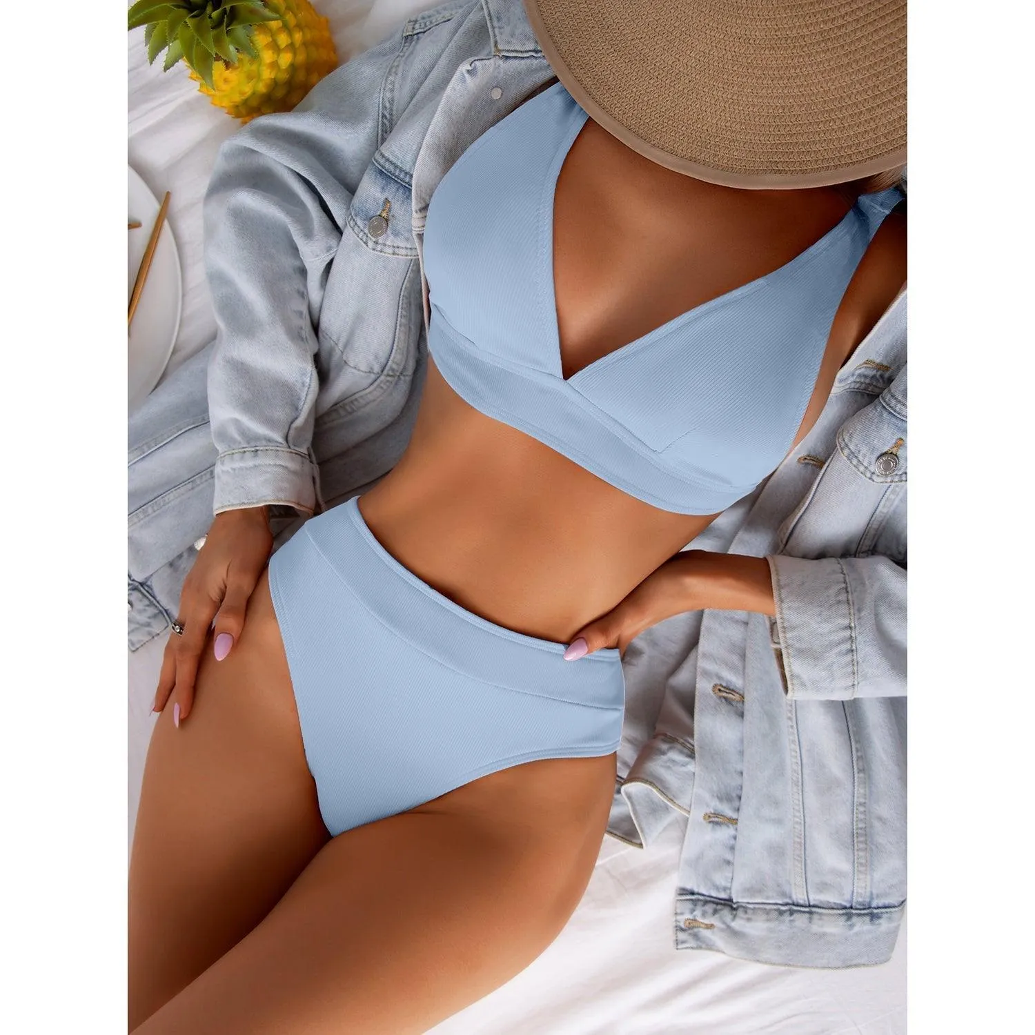 Women's GFIT High Waisted Bikini Set - Sporty Swimwear for Beach