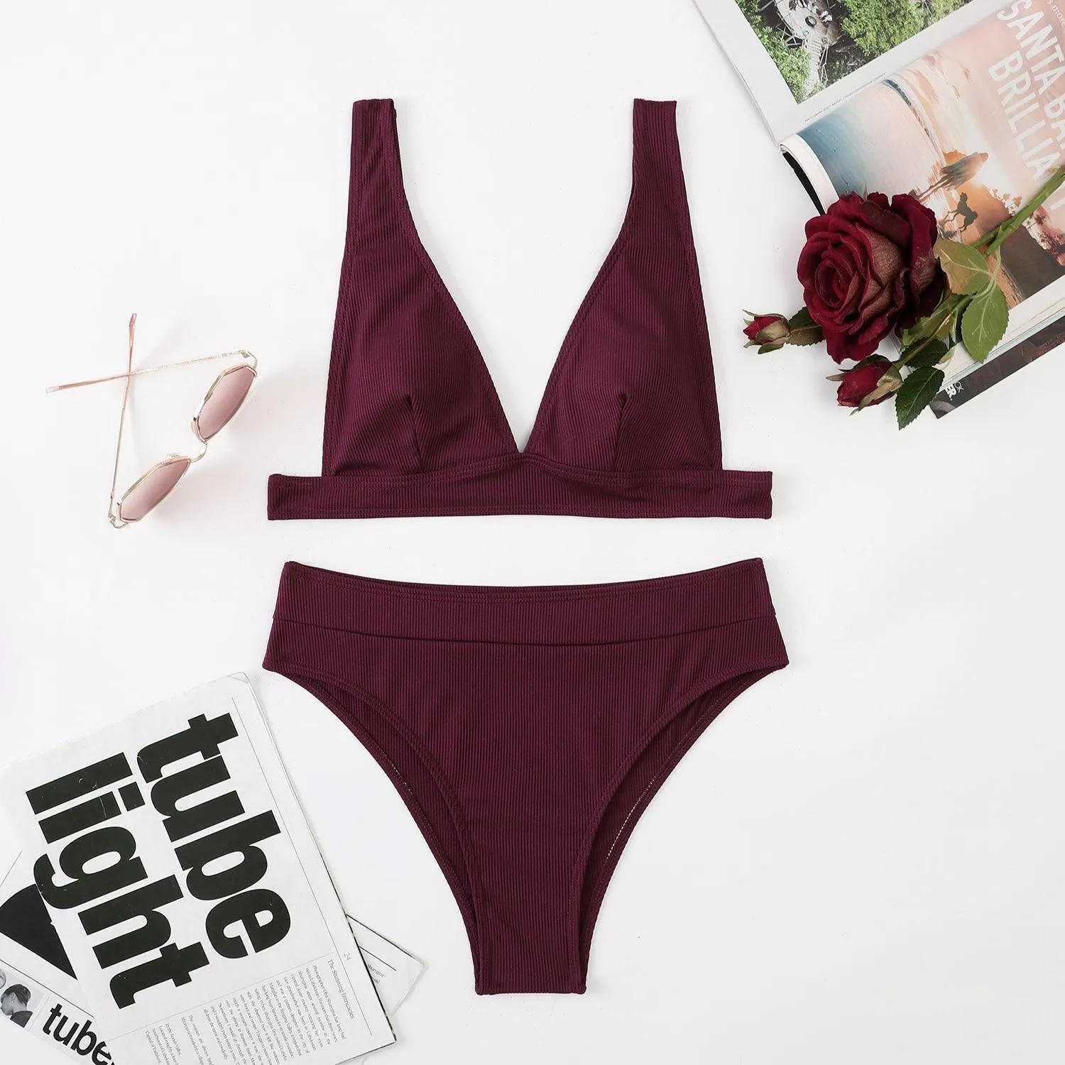 Women's GFIT High Waisted Bikini Set - Sporty Swimwear for Beach
